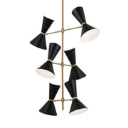 Phix 33" 12-Light Foyer Chandelier, Champagne Bronze & Black Finish