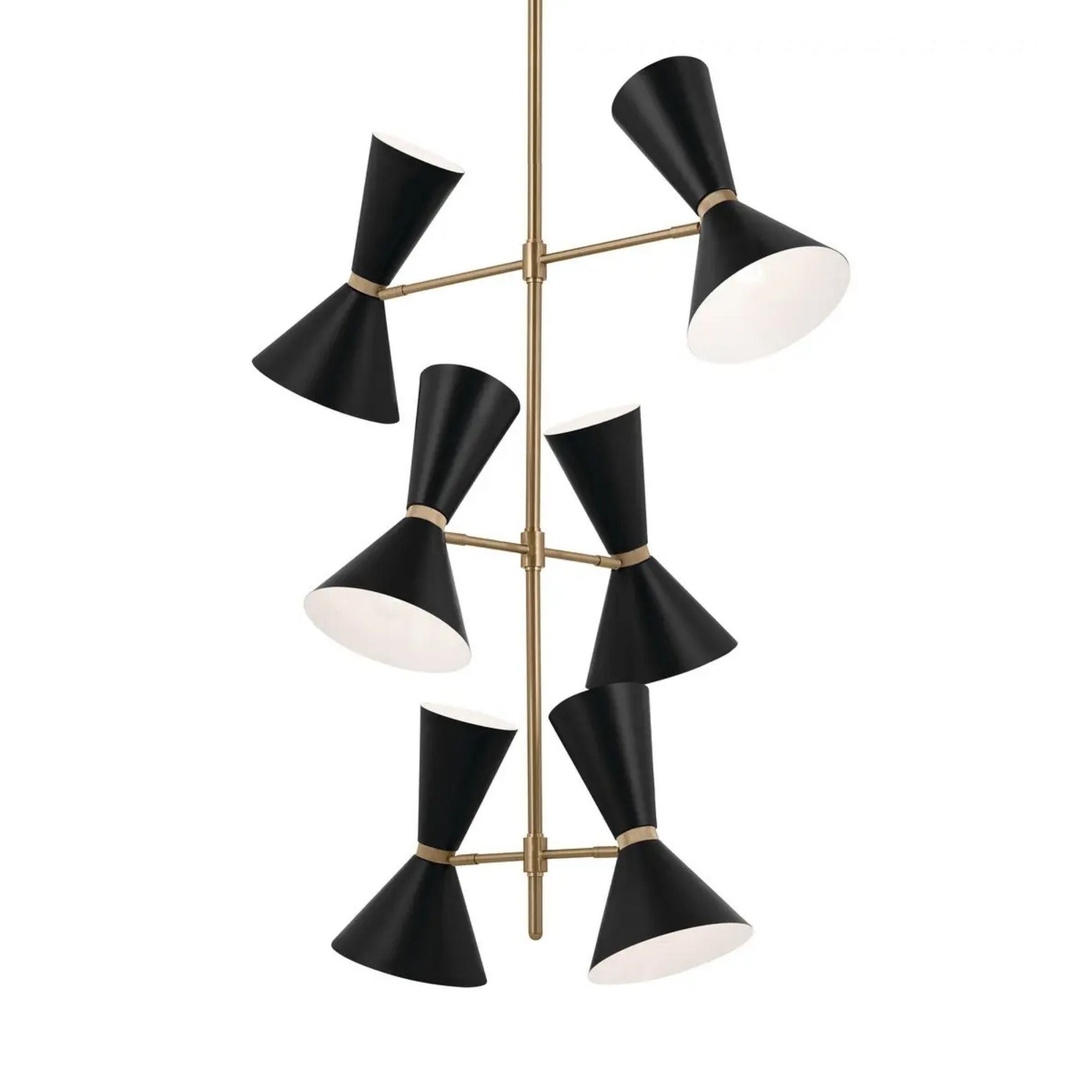 Phix 33" 12-Light Foyer Chandelier, Champagne Bronze & Black Finish