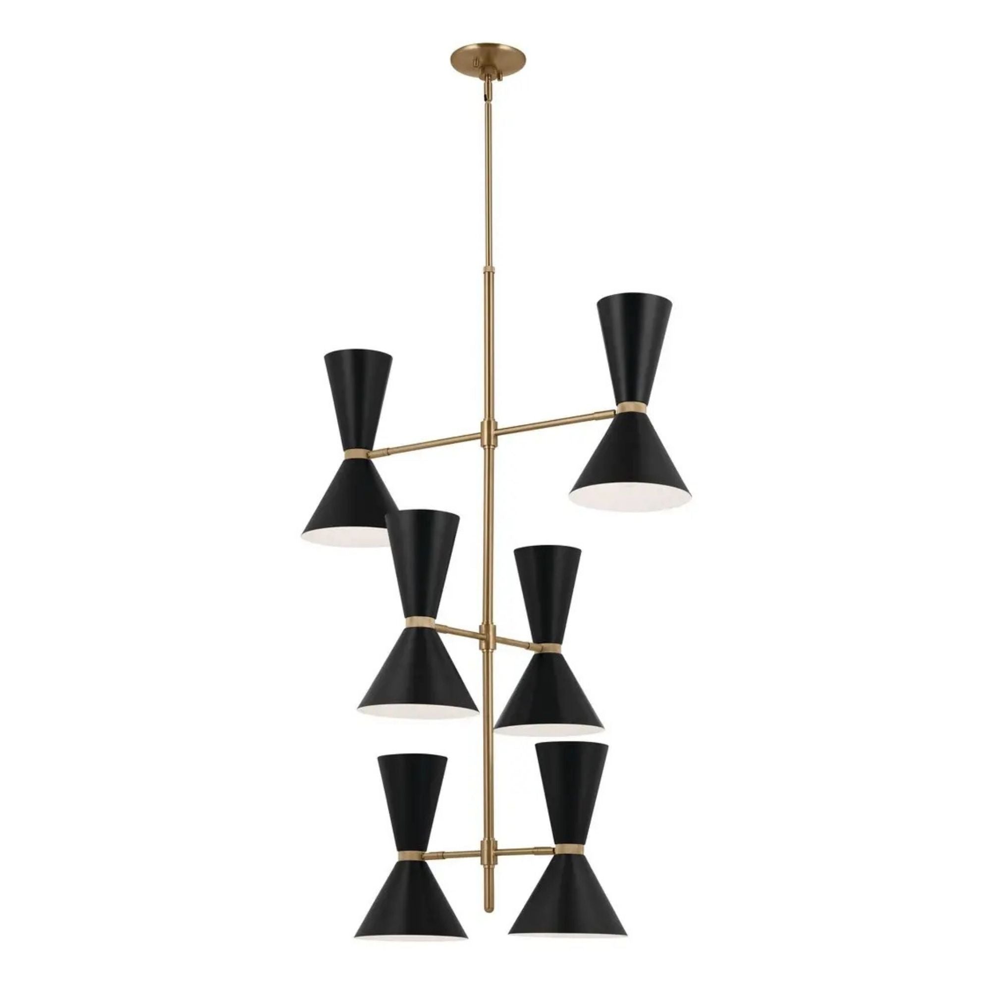 Phix 33" 12-Light Foyer Chandelier, Champagne Bronze & Black Finish