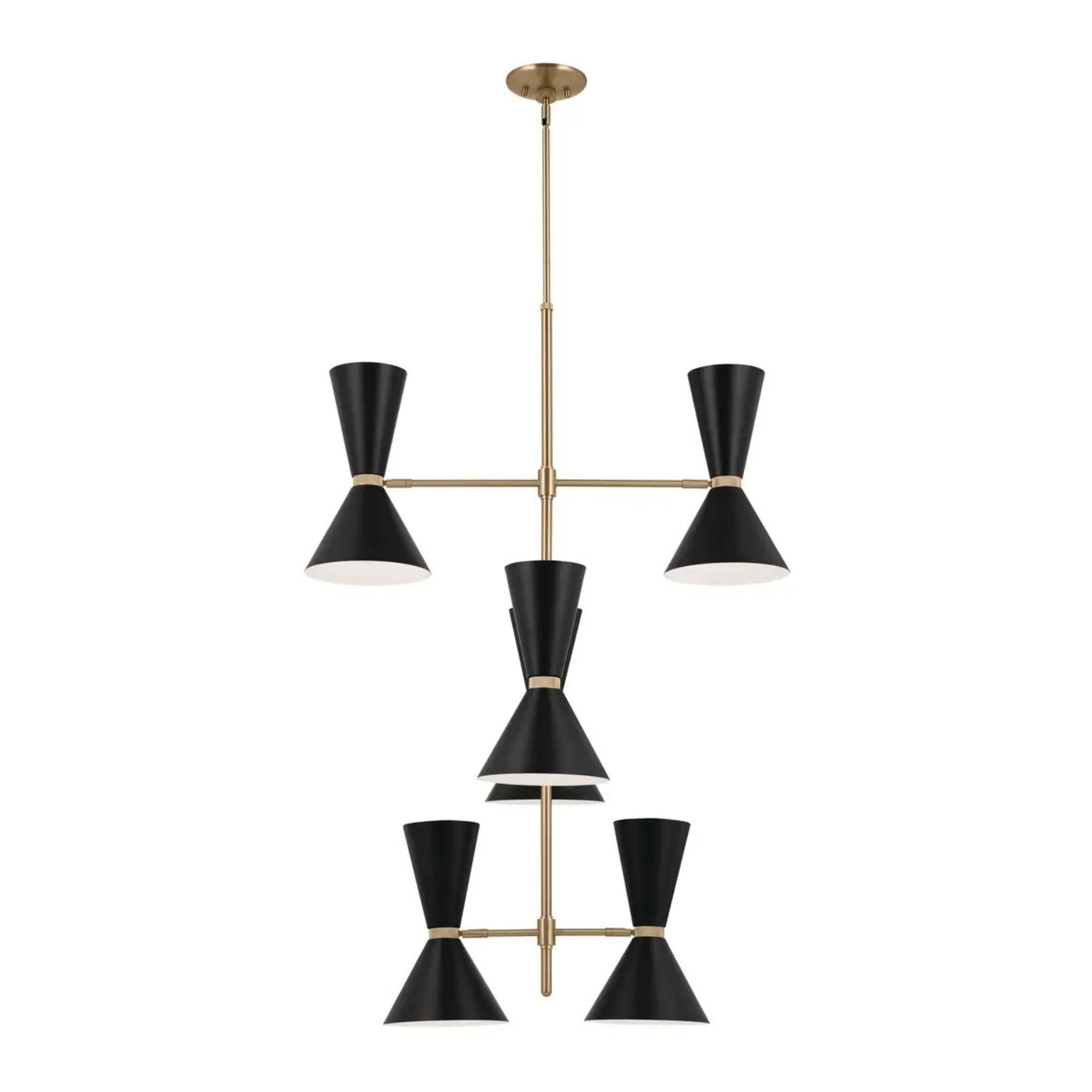 Phix 33" 12-Light Foyer Chandelier, Champagne Bronze & Black Finish
