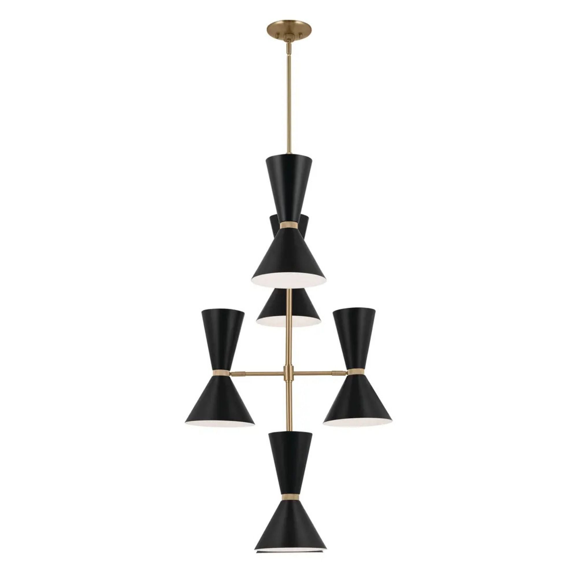 Phix 33" 12-Light Foyer Chandelier, Champagne Bronze & Black Finish