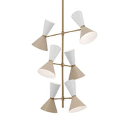 Phix 33" 12-Light Foyer Chandelier, Champagne Bronze & Greige Finish