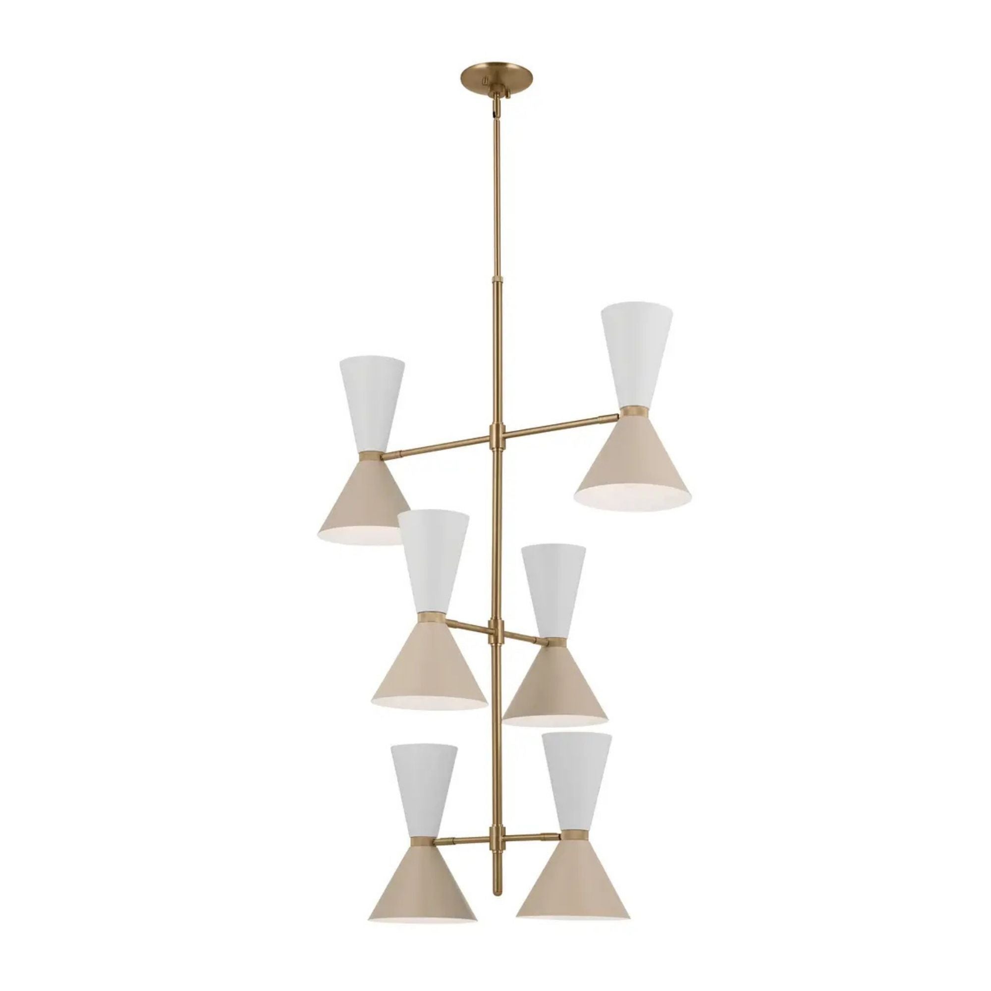 Phix 33" 12-Light Foyer Chandelier, Champagne Bronze & Greige Finish