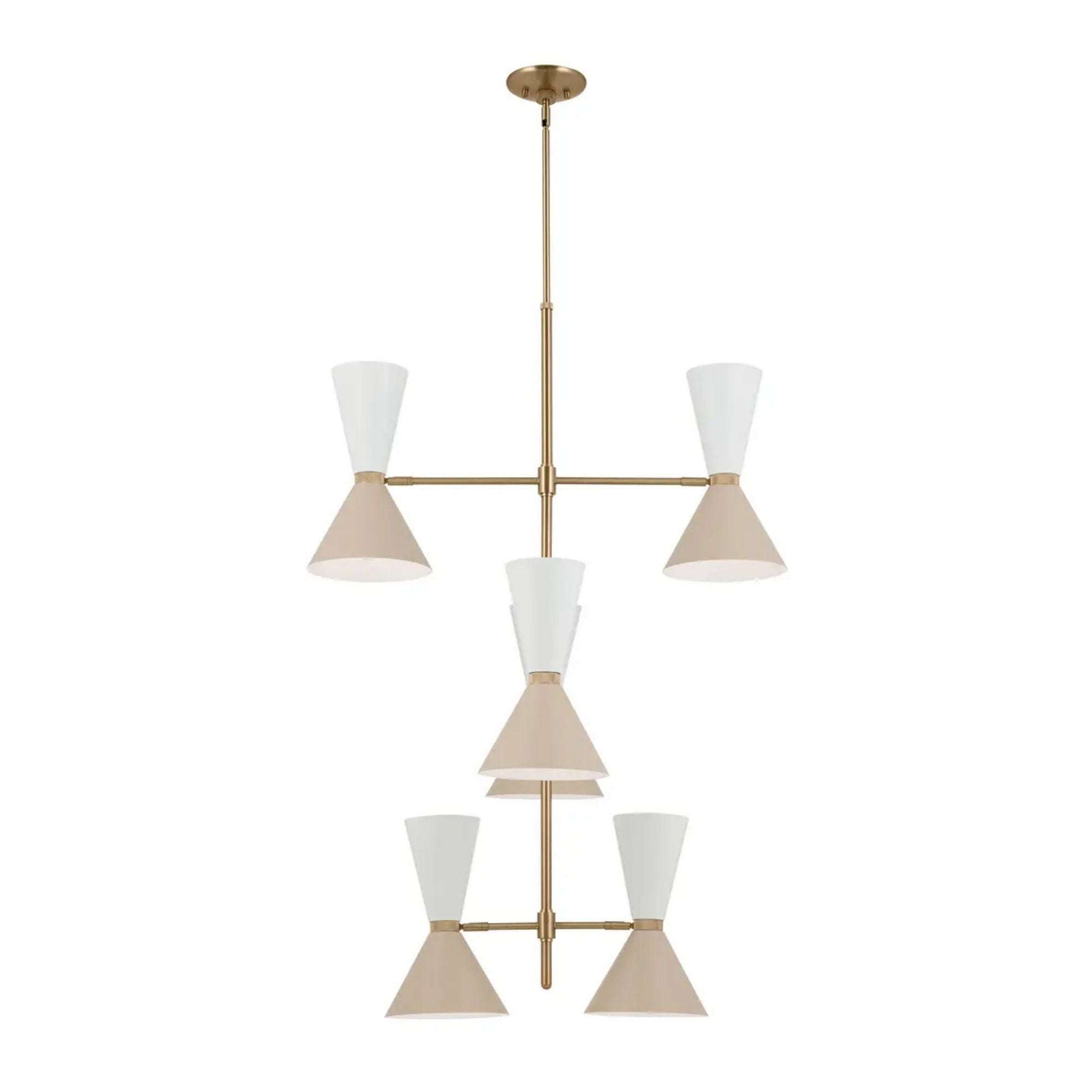 Phix 33" 12-Light Foyer Chandelier, Champagne Bronze & Greige Finish
