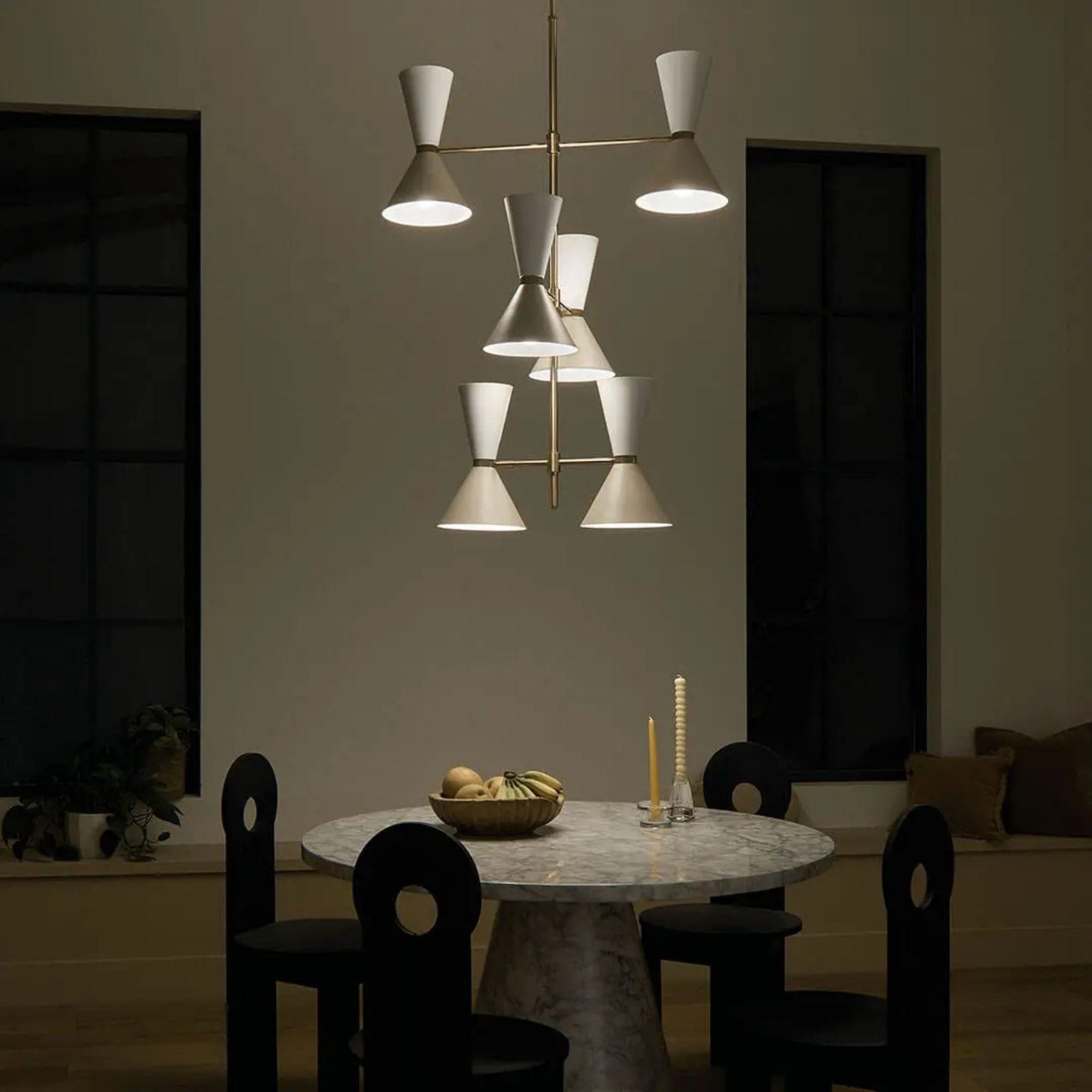 Phix 33" 12-Light Foyer Chandelier, Champagne Bronze & Greige Finish