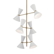 Phix 33" 12-Light Foyer Chandelier, Champagne Bronze & White Finish