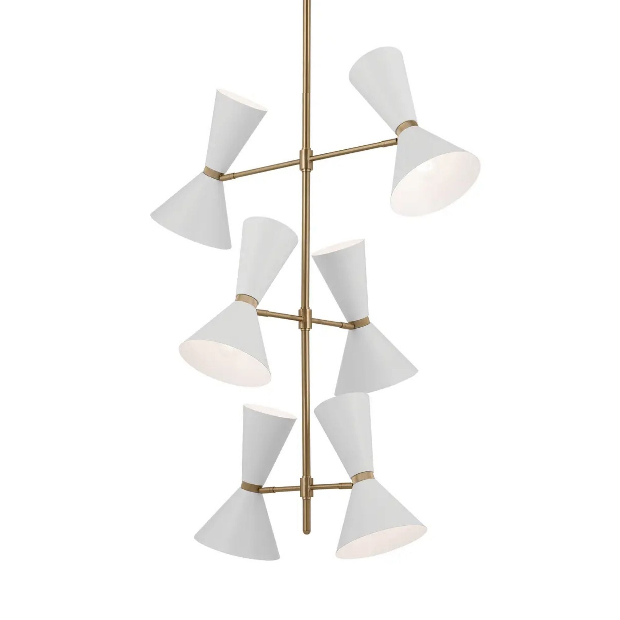 Phix 33" 12-Light Foyer Chandelier, Champagne Bronze & White Finish