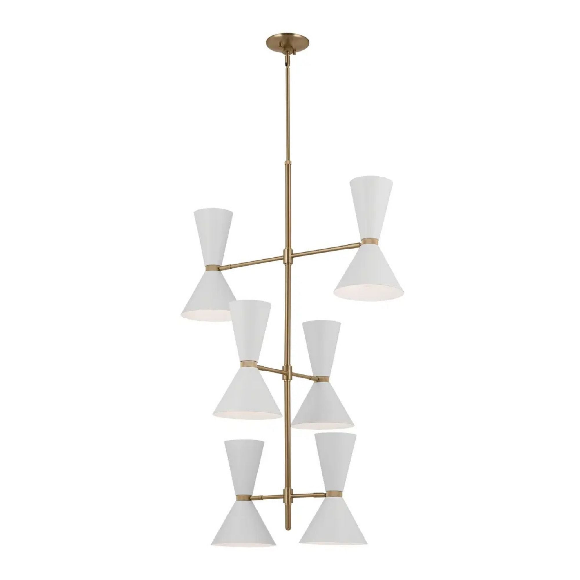 Phix 33" 12-Light Foyer Chandelier, Champagne Bronze & White Finish