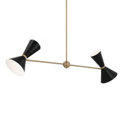 Phix 48" 4-Light Linear Chandelier, Champagne Bronze & Black Finish