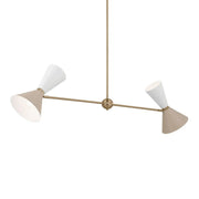 Phix 48" 4-Light Linear Chandelier, Champagne Bronze & Greige Finish