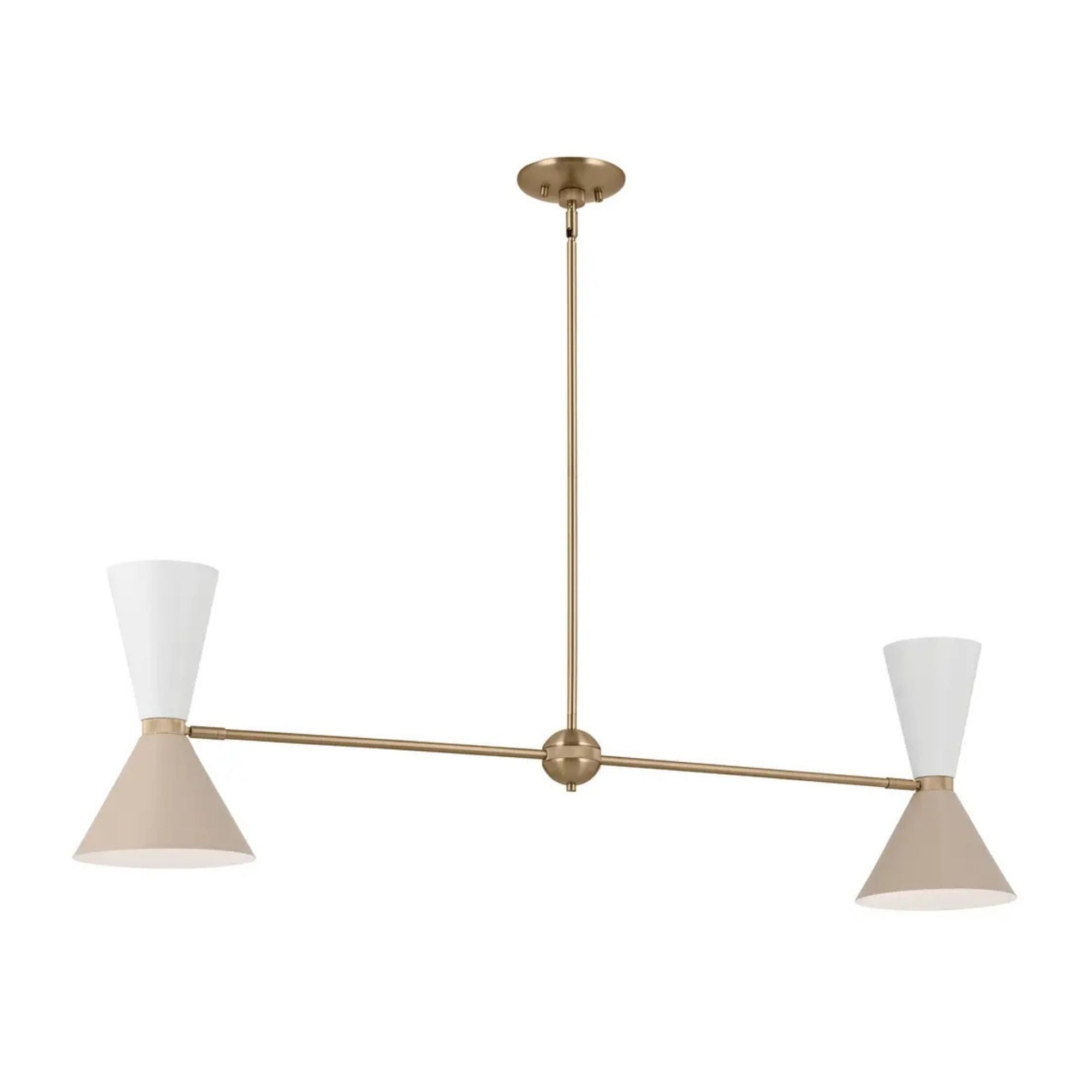 Phix 48" 4-Light Linear Chandelier, Champagne Bronze & Greige Finish