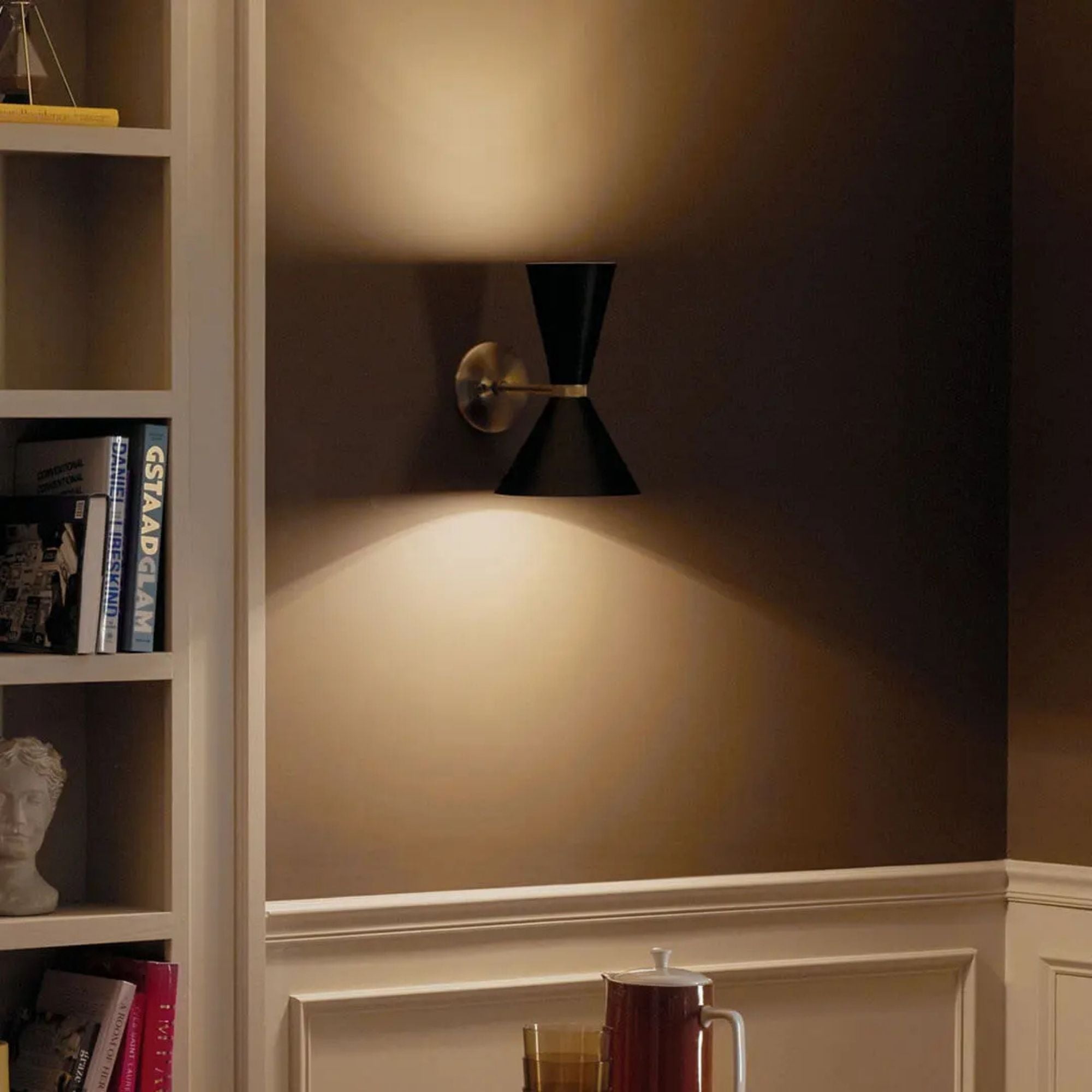 Phix 14" 2-Light Wall Sconce, Champagne Bronze & Black Finish