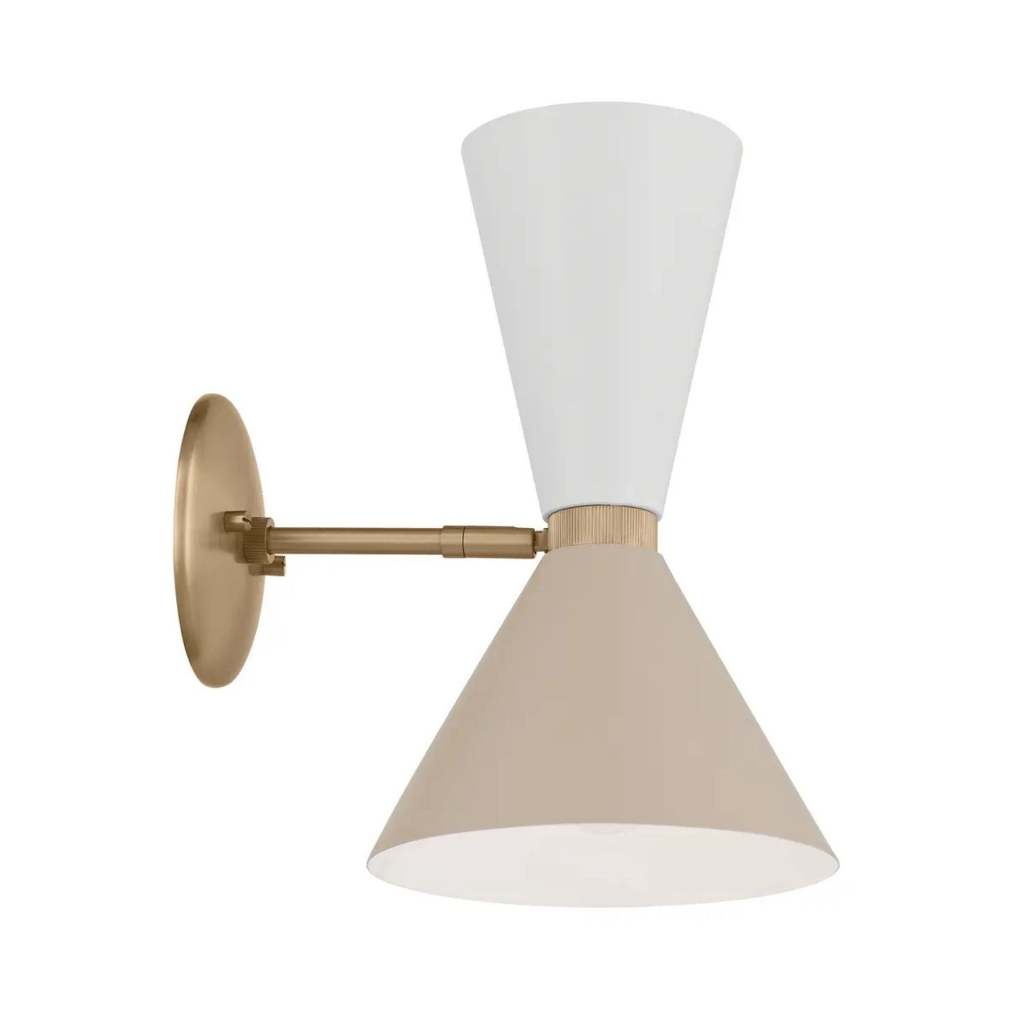 Phix 14" 2-Light Wall Sconce, Champagne Bronze & Greige White Finish