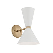 Phix 14" 2-Light Wall Sconce, Champagne Bronze Finish & White Finish