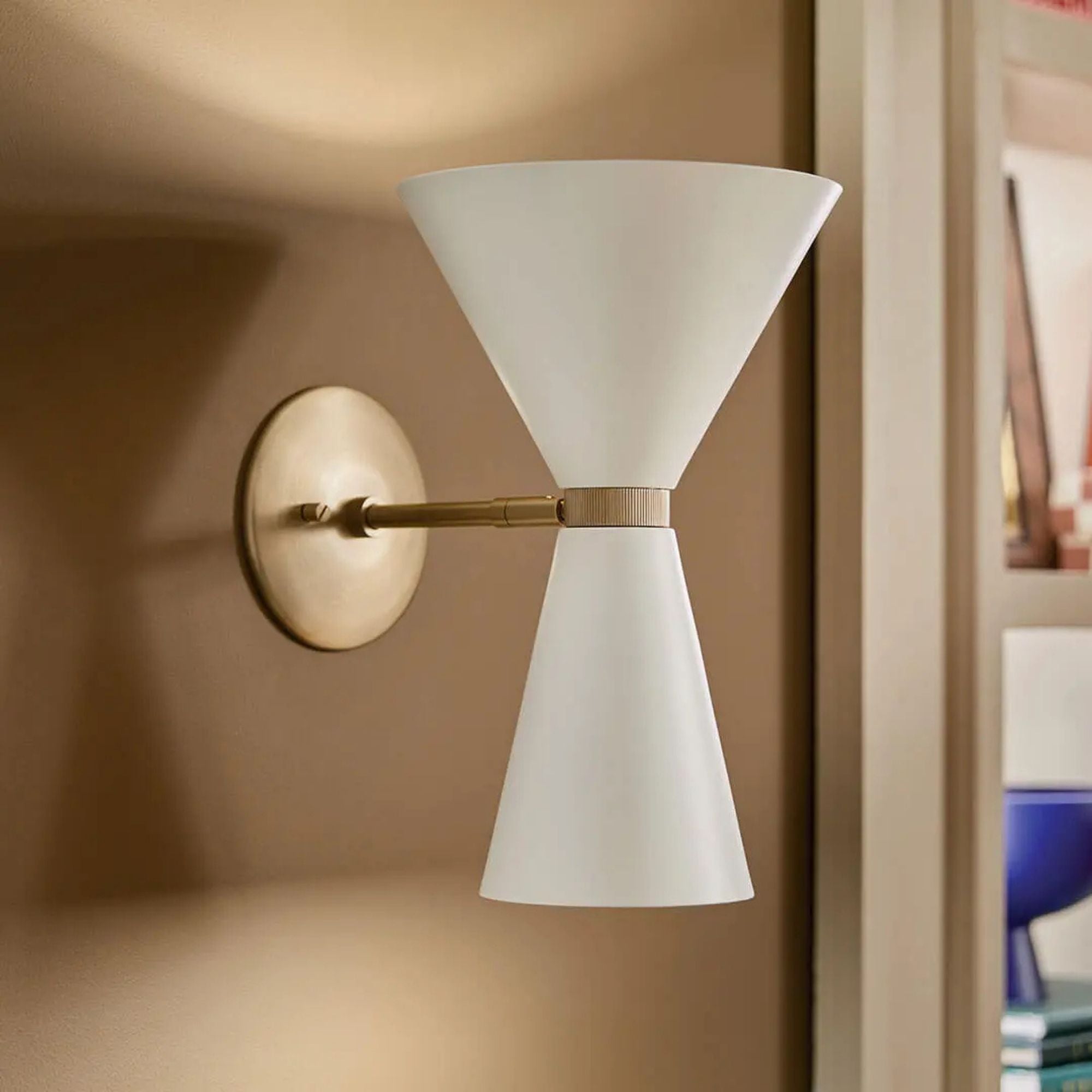 Phix 14" 2-Light Wall Sconce, Champagne Bronze Finish & White Finish