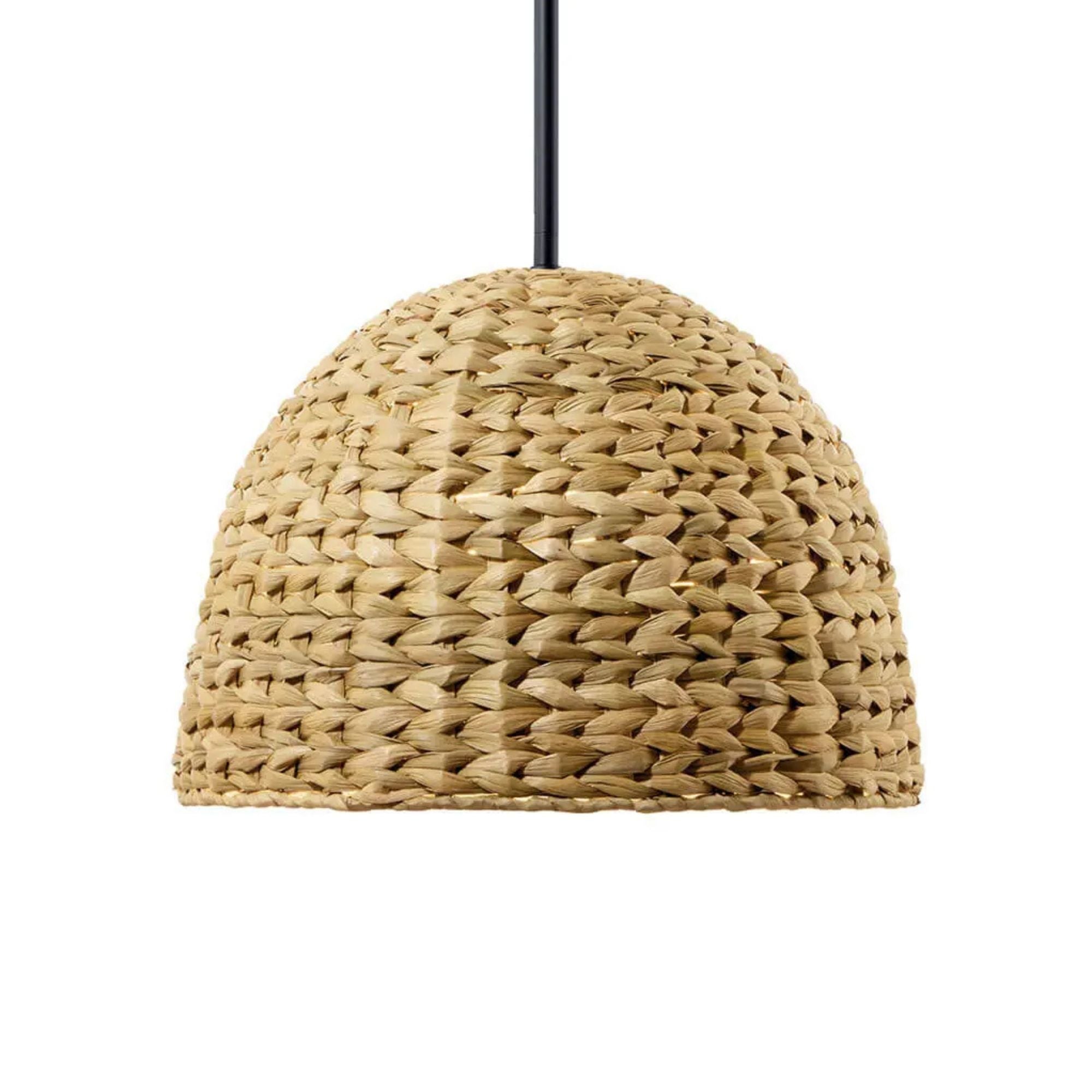 Raffiana 18" Mini Pendant, Black Finish