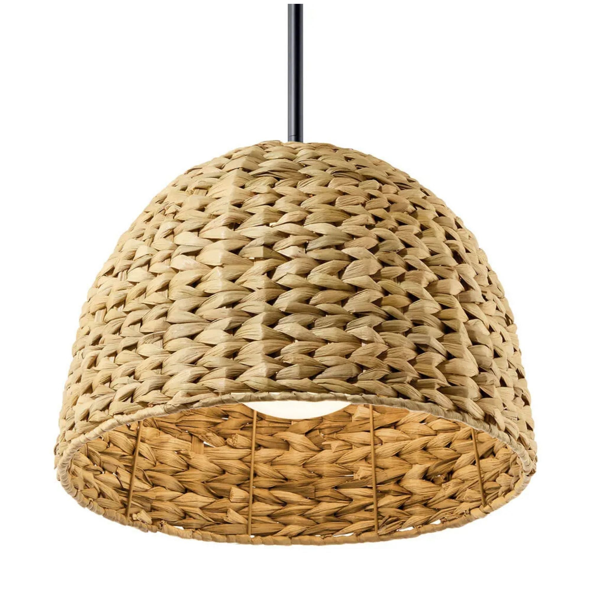 Raffiana 18" Mini Pendant, Black Finish