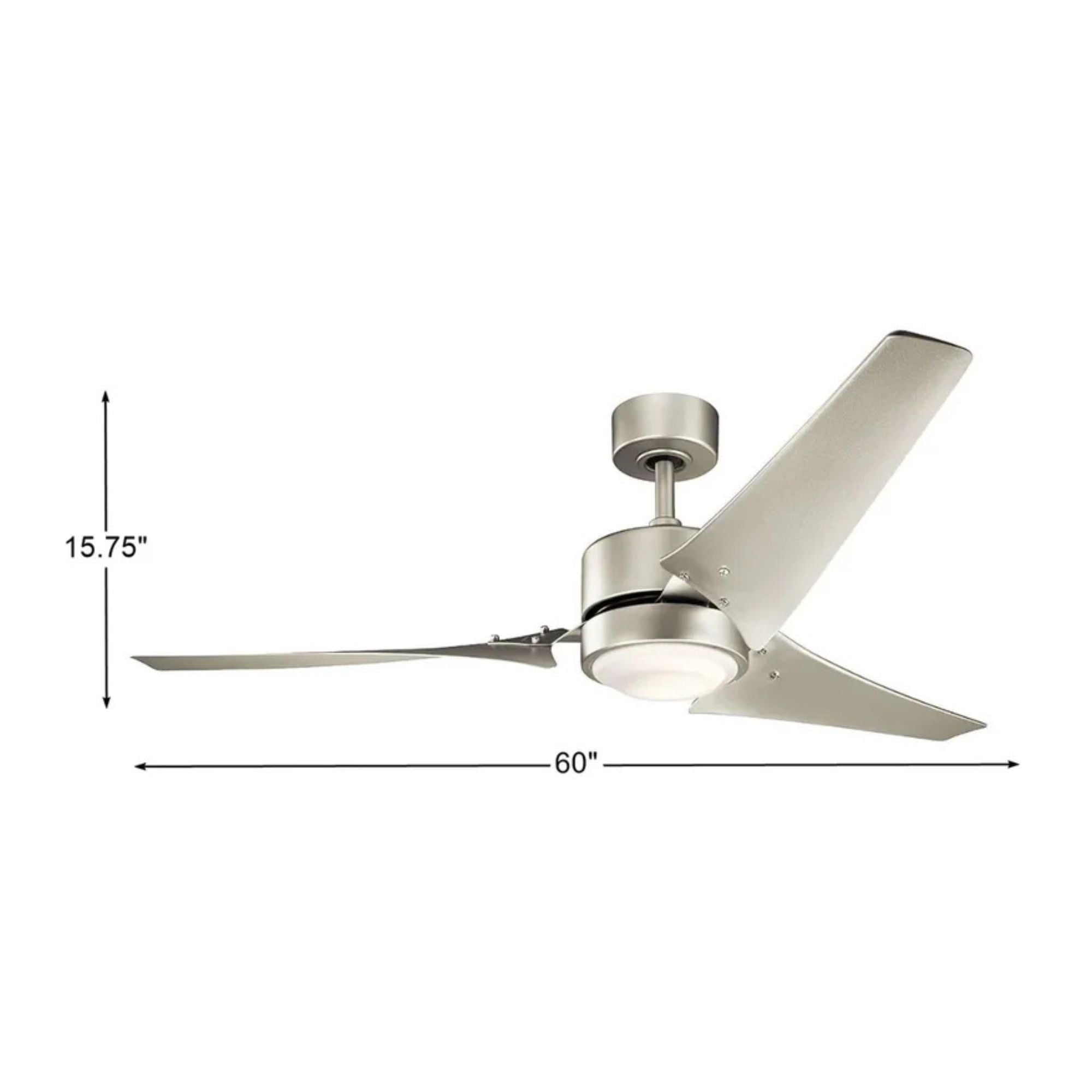 Rana 60" Brushed Nickel LED Outdoor Ceiling Fan with Wall Control