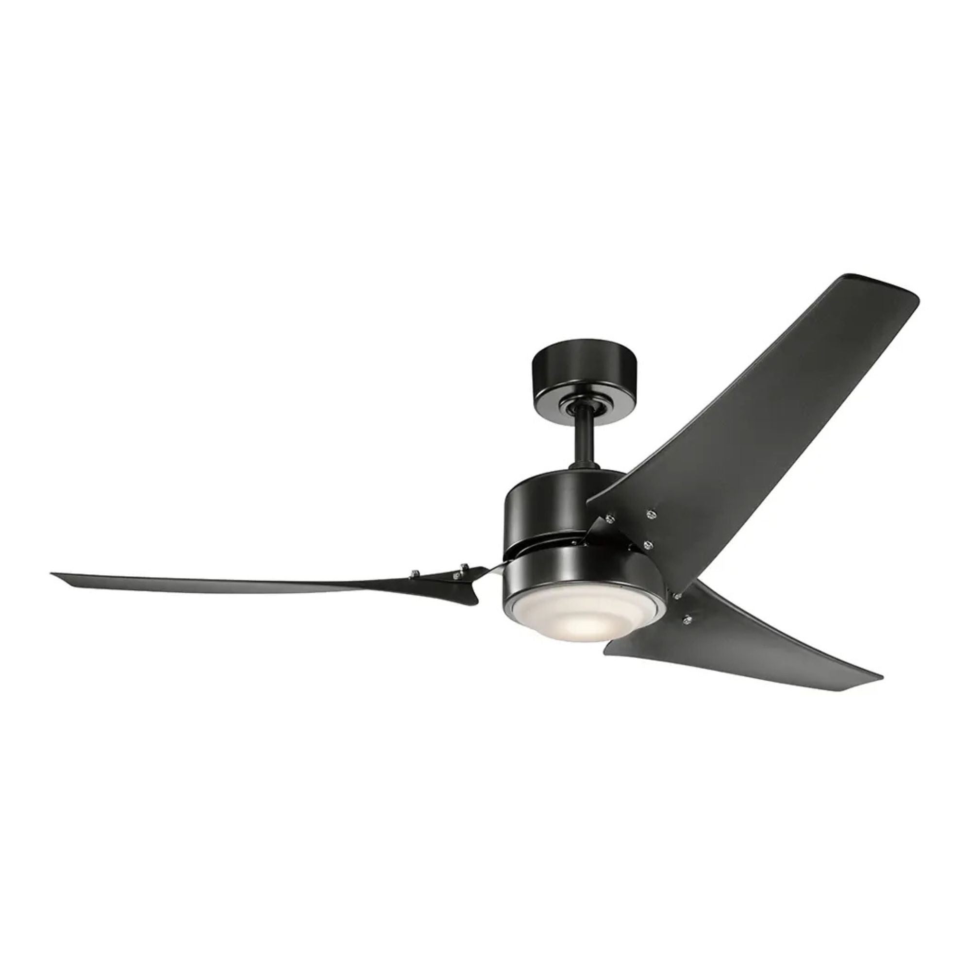 Rana 60" Satin Black LED Outdoor Ceiling Fan with Wall Control