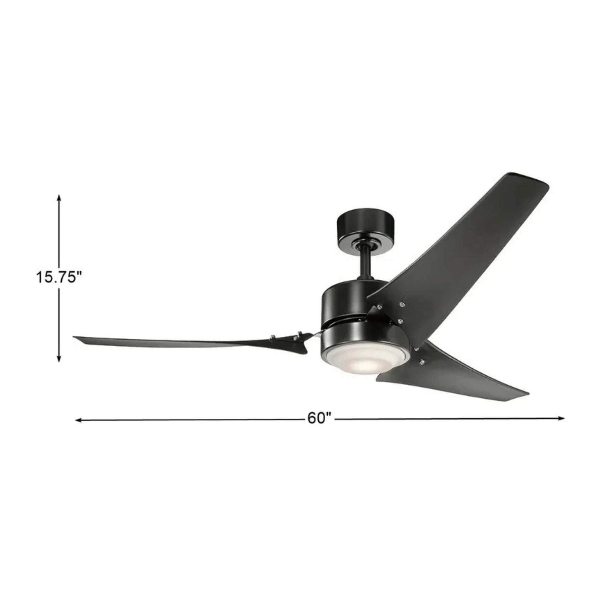 Rana 60" Satin Black LED Outdoor Ceiling Fan with Wall Control