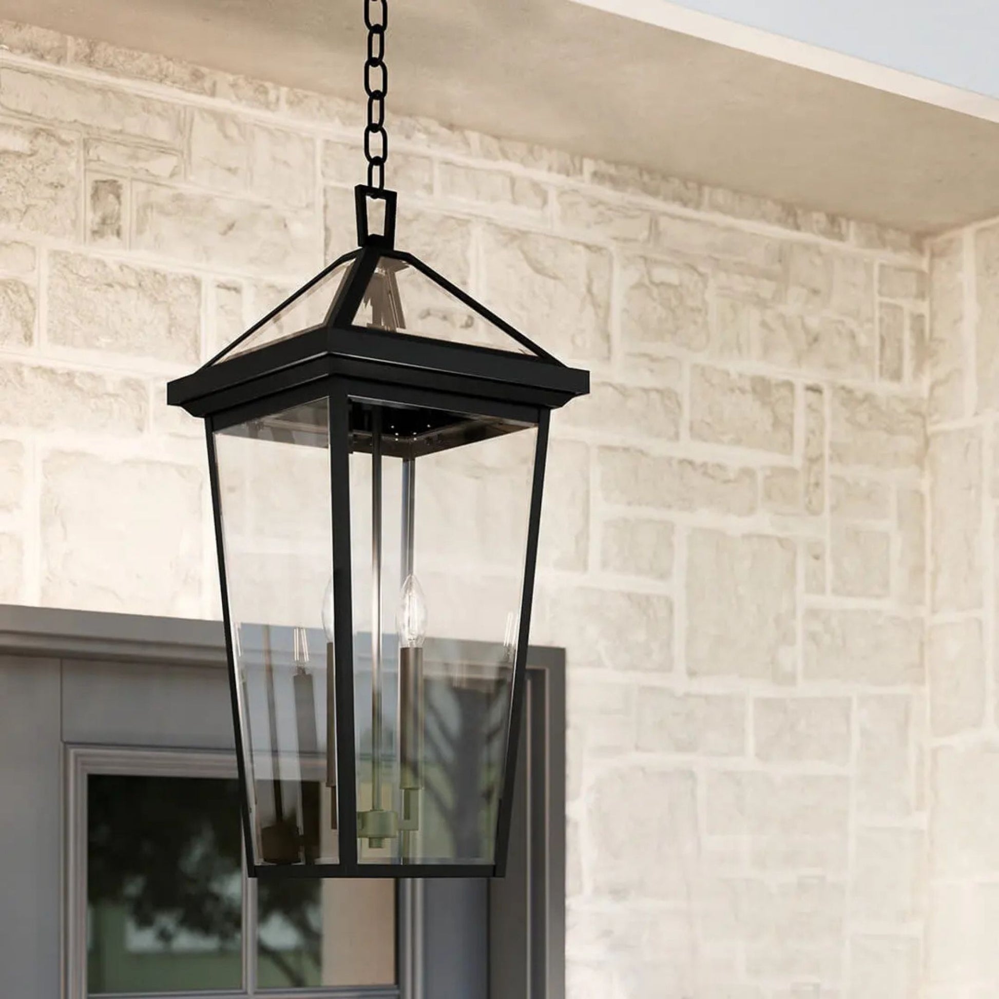 Kichler Lighting - Regence 26" 2-Light Outdoor Pendant, Textured Black Finish | Bees Lighting
