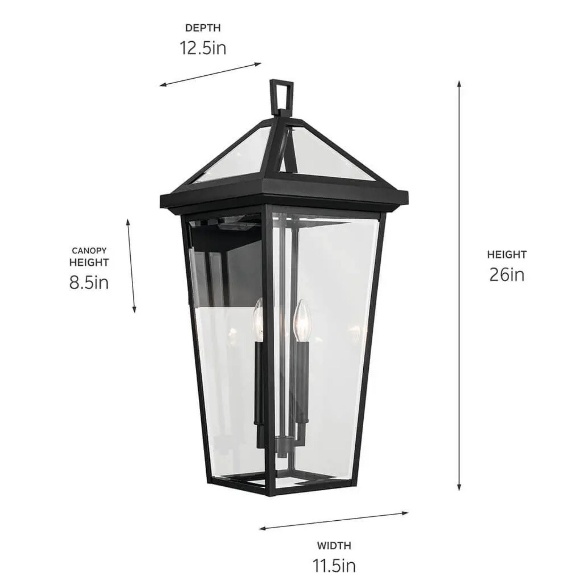 Kichler Lighting - Regence 26" 2-Light Outdoor Wall Light, Textured Black Finish | Bees Lighting