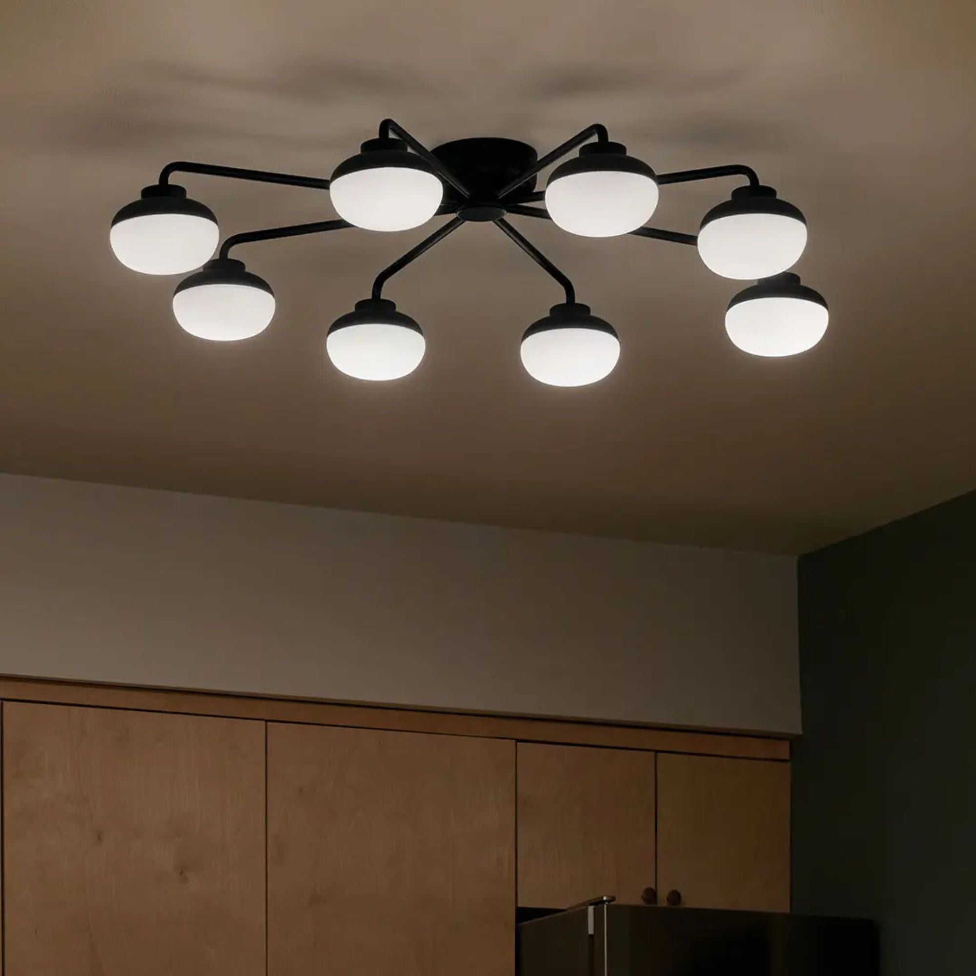 Remy 41" LED Semi-Flush Mount, Black Finish