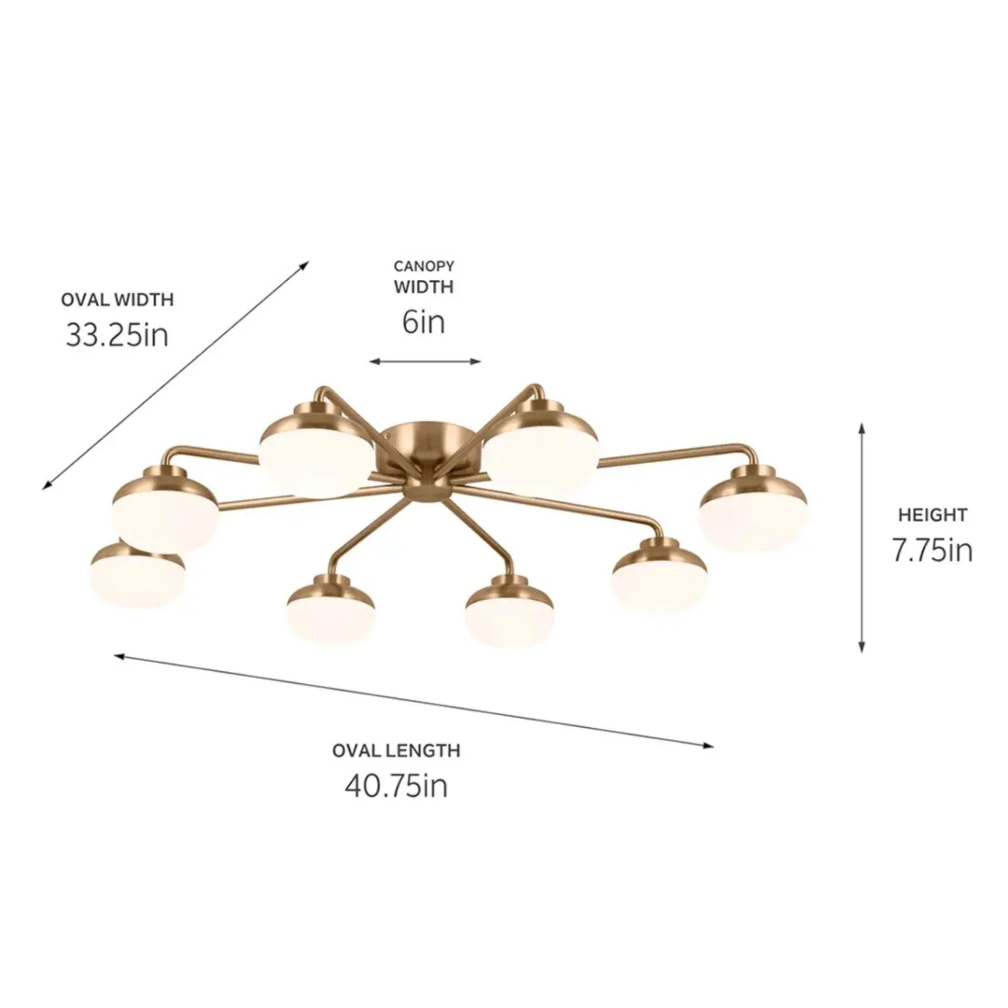 Kichler Lighting - Remy 41" LED Semi-Flush Mount, Champagne Bronze Finish | Bees Lighting