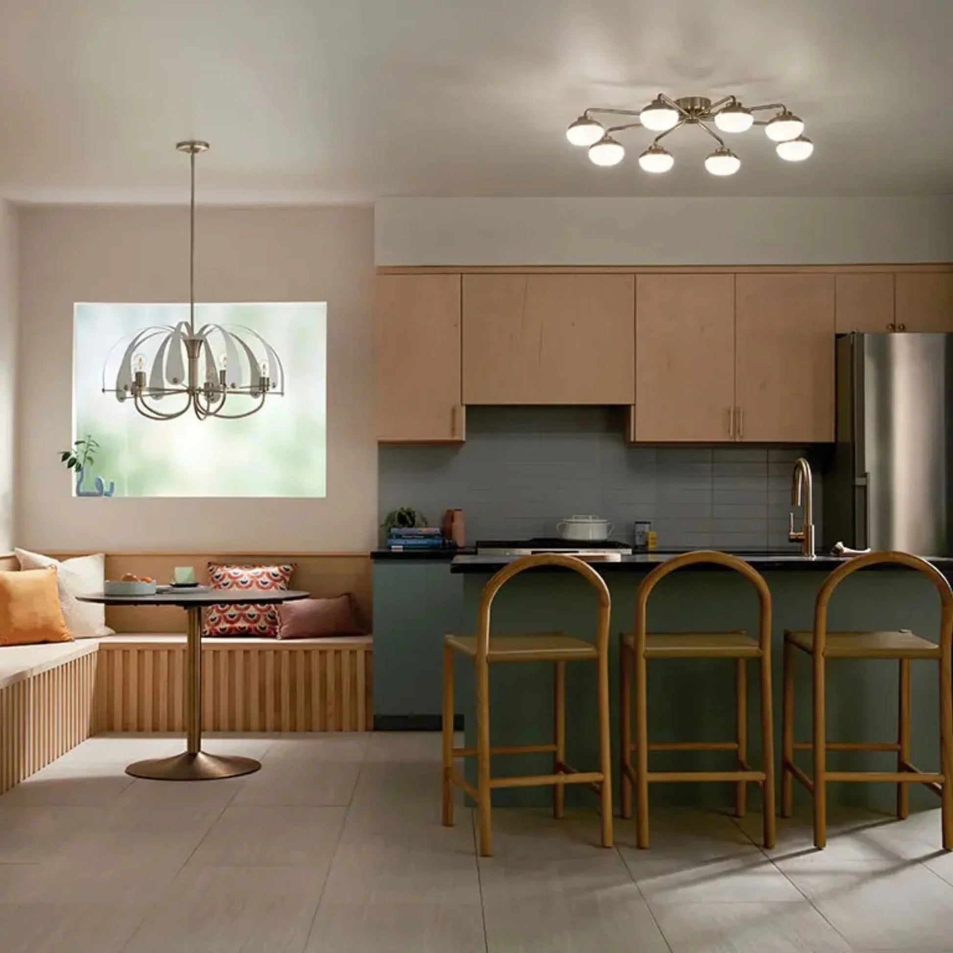 Kichler Lighting - Remy 41" LED Semi-Flush Mount, Champagne Bronze Finish | Bees Lighting
