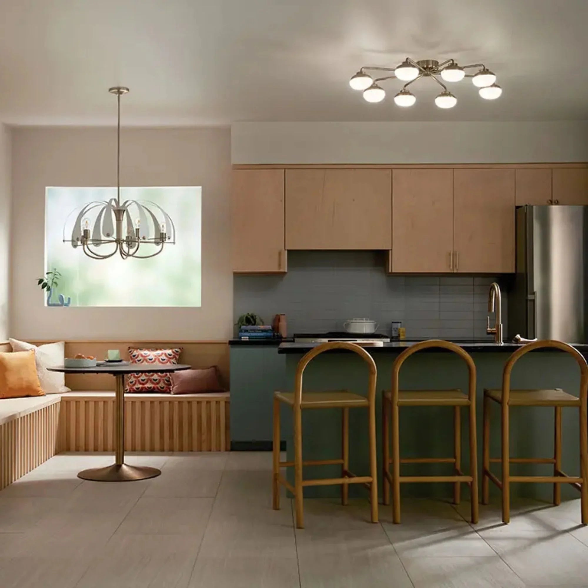 Kichler Lighting - Remy 41" LED Semi-Flush Mount, Champagne Bronze Finish | Bees Lighting