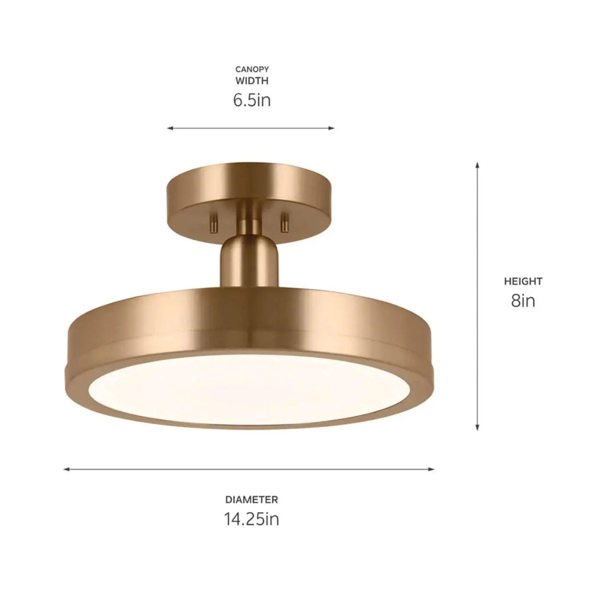 Kichler Lighting - Riu 14" LED Semi-Flush Mount, Champagne Bronze Finish | Bees Lighting