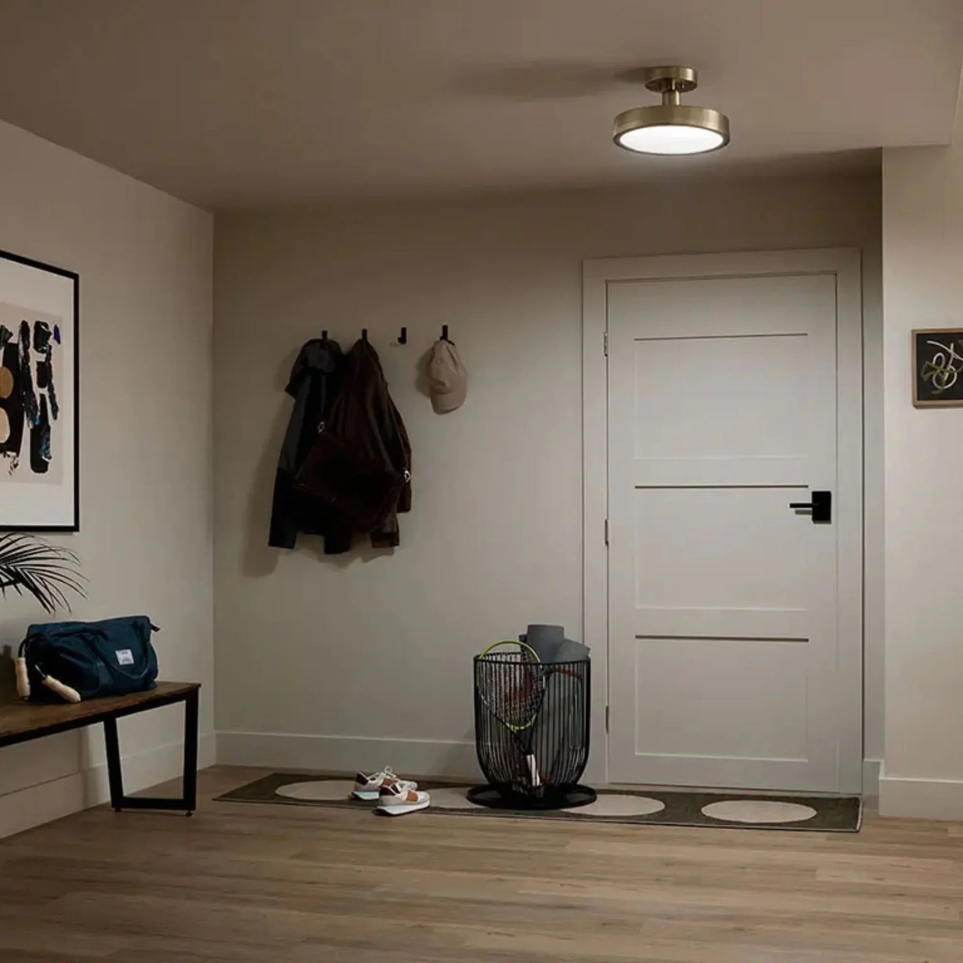 Kichler Lighting - Riu 14" LED Semi-Flush Mount, Champagne Bronze Finish | Bees Lighting