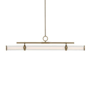 Kichler Riven 48.25 in. Linear Chandelier, Champagne Bronze with Clear Fluted Glass Cylinder Shade