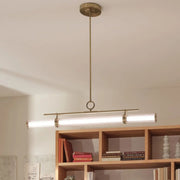 Kichler Riven 48.25 in. Linear Chandelier, Champagne Bronze with Clear Fluted Glass Cylinder Shade