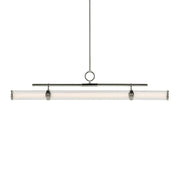 Kichler Riven 48.25 in. Linear Chandelier, Polished Nickel with Clear Fluted Glass Cylinder Shade