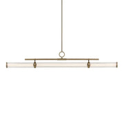 Kichler Riven 60.25 in. Linear Chandelier, Champagne Bronze with White Cylinder Shade