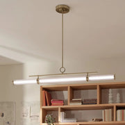 Kichler Riven 60.25 in. Linear Chandelier, Champagne Bronze with White Cylinder Shade
