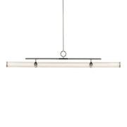 Kichler Riven 60.25 in. Linear Chandelier, Polished Nickel with White Cylinder Shade