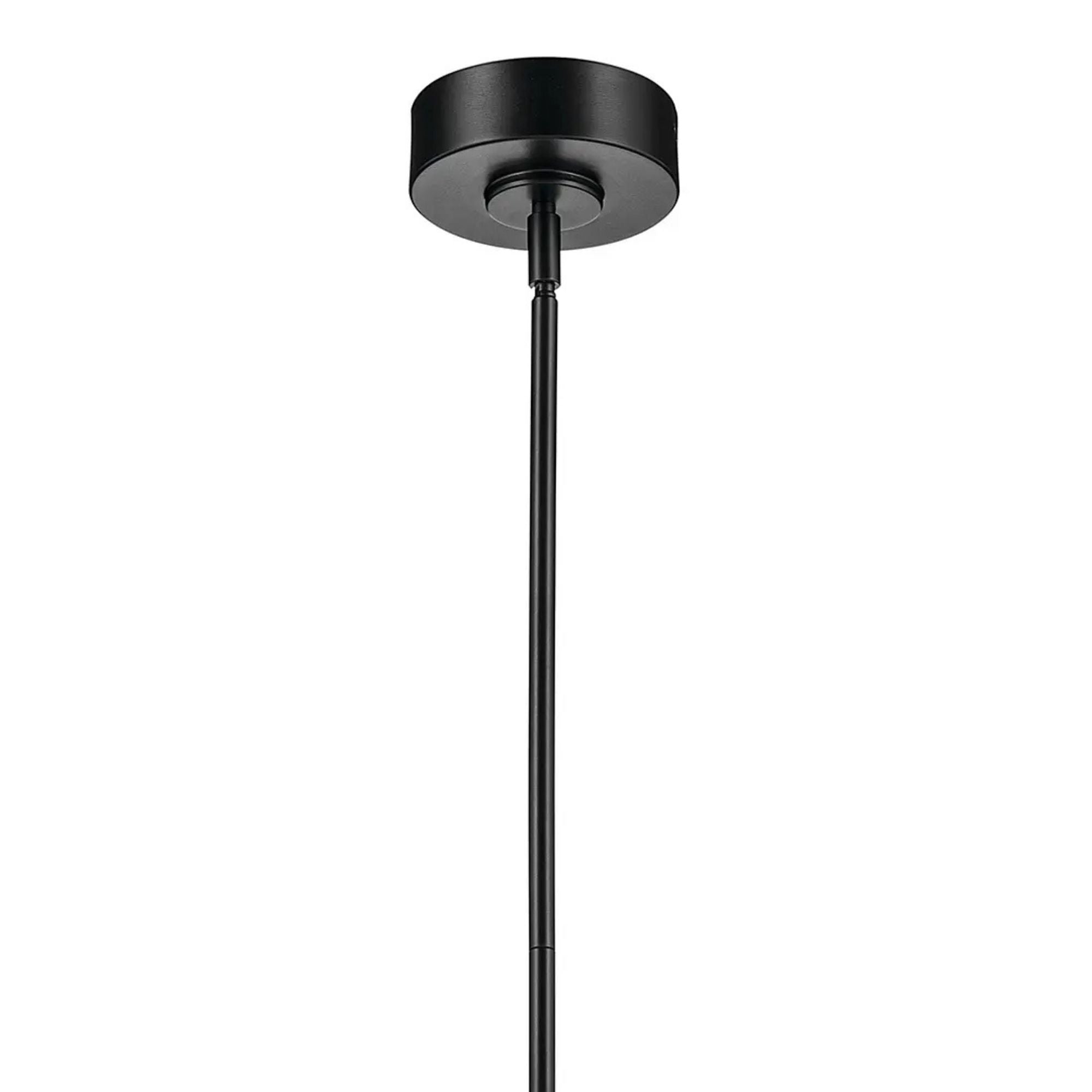 Kichler Riven 15.5 in. Pendant Light, Black with Clear Fluted Glass