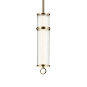 Kichler Riven 15.5 in. Pendant Light, Champagne Bronze with Clear Fluted Glass