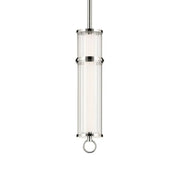 Kichler Riven 15.5 in. Pendant Light, Polished Nickel with Clear Fluted Glass Cylinder Shade