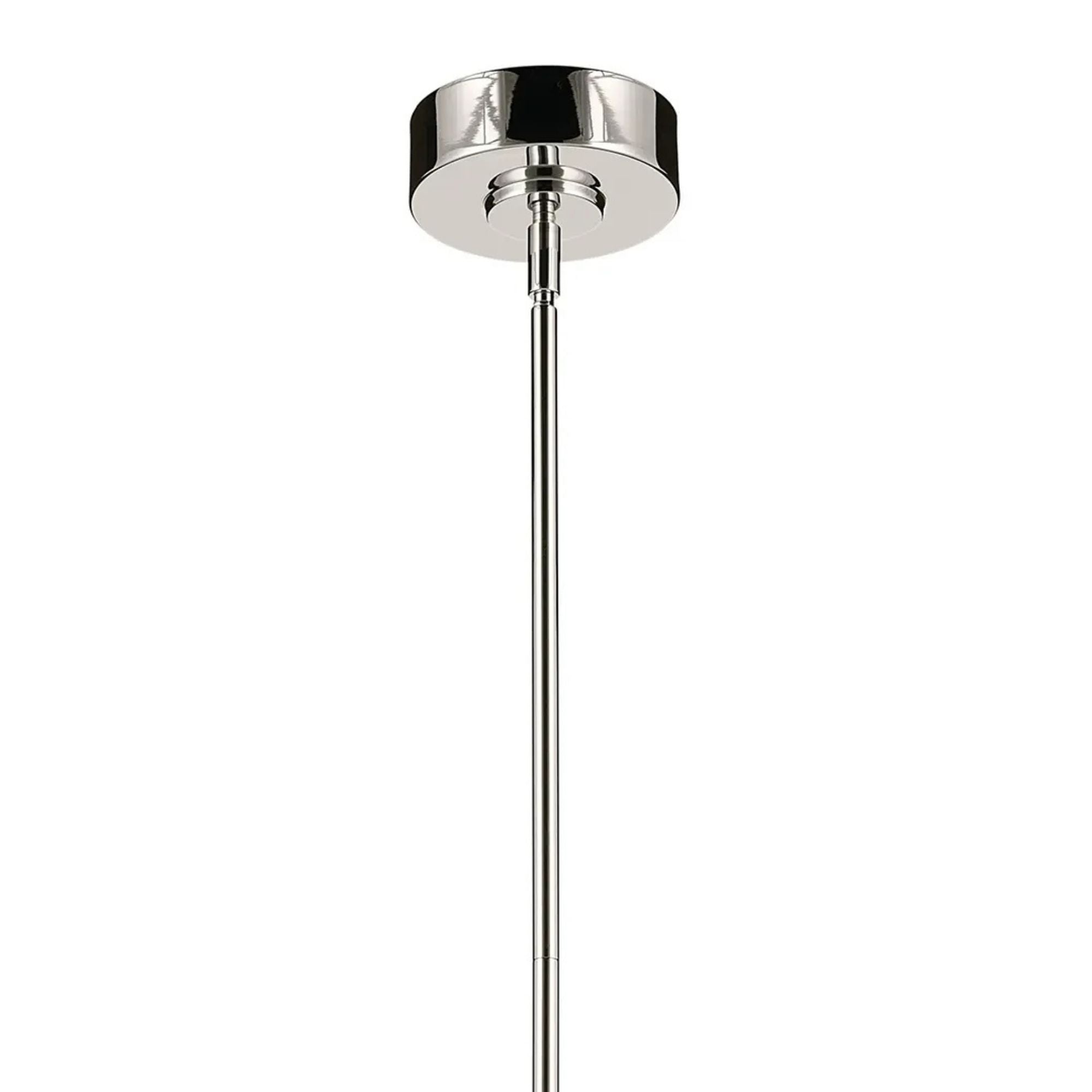 Kichler Riven 15.5 in. Pendant Light, Polished Nickel with Clear Fluted Glass Cylinder Shade
