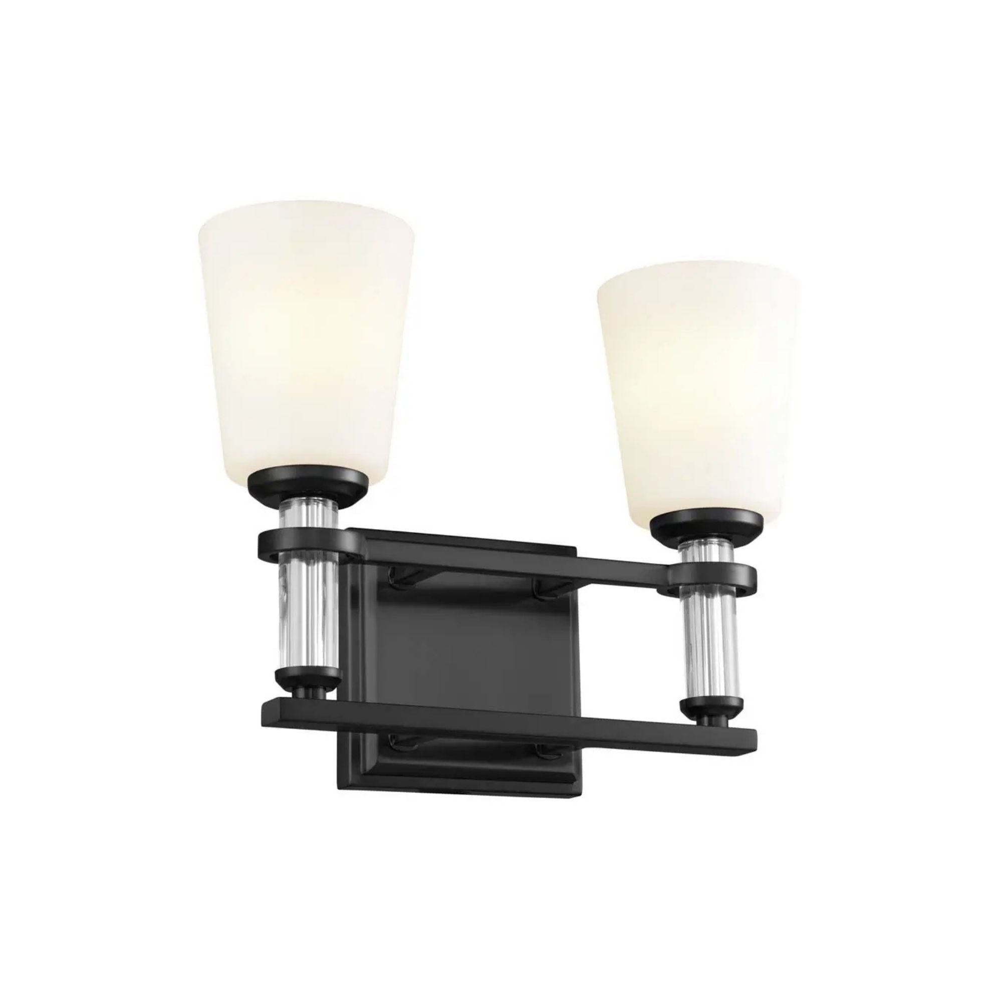 Rosalind 14" 2-Light Bath Vanity Light, Black Finish
