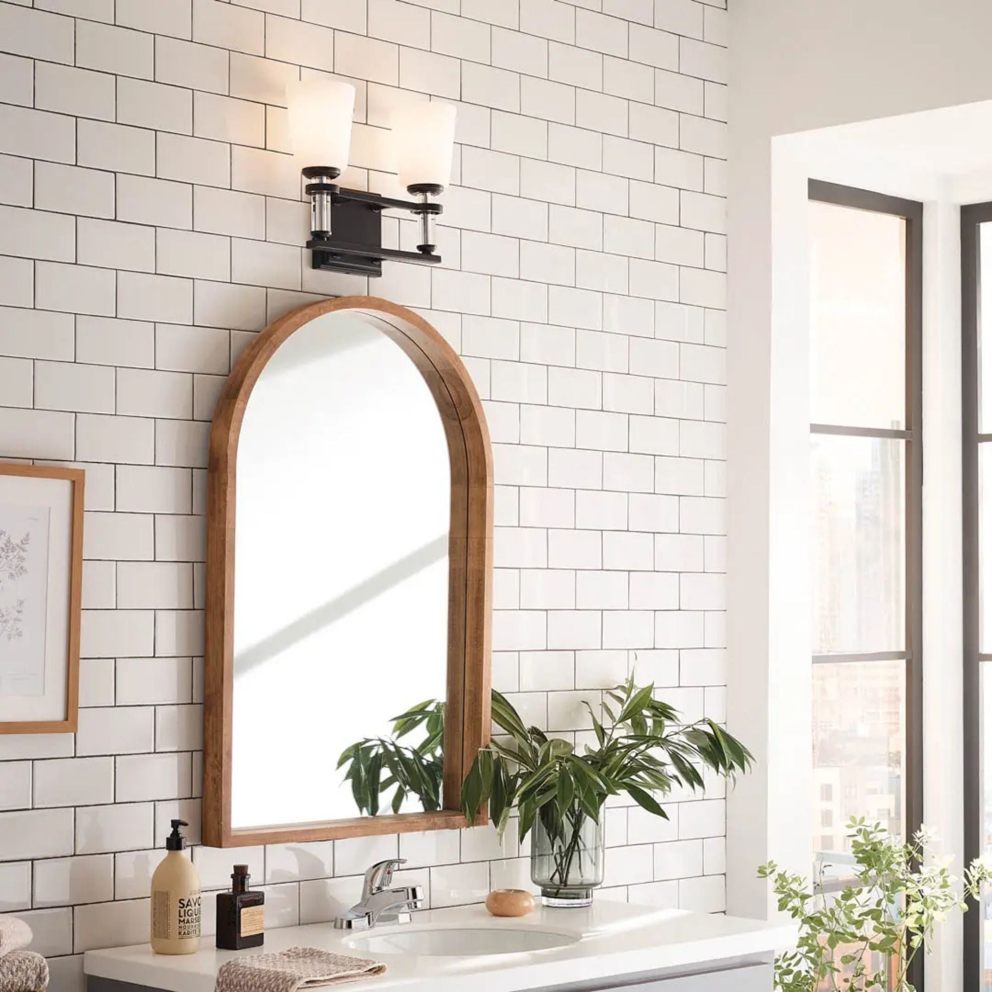 Kichler Lighting - Rosalind 14" 2-Light Bath Vanity Light, Black Finish | Bees Lighting