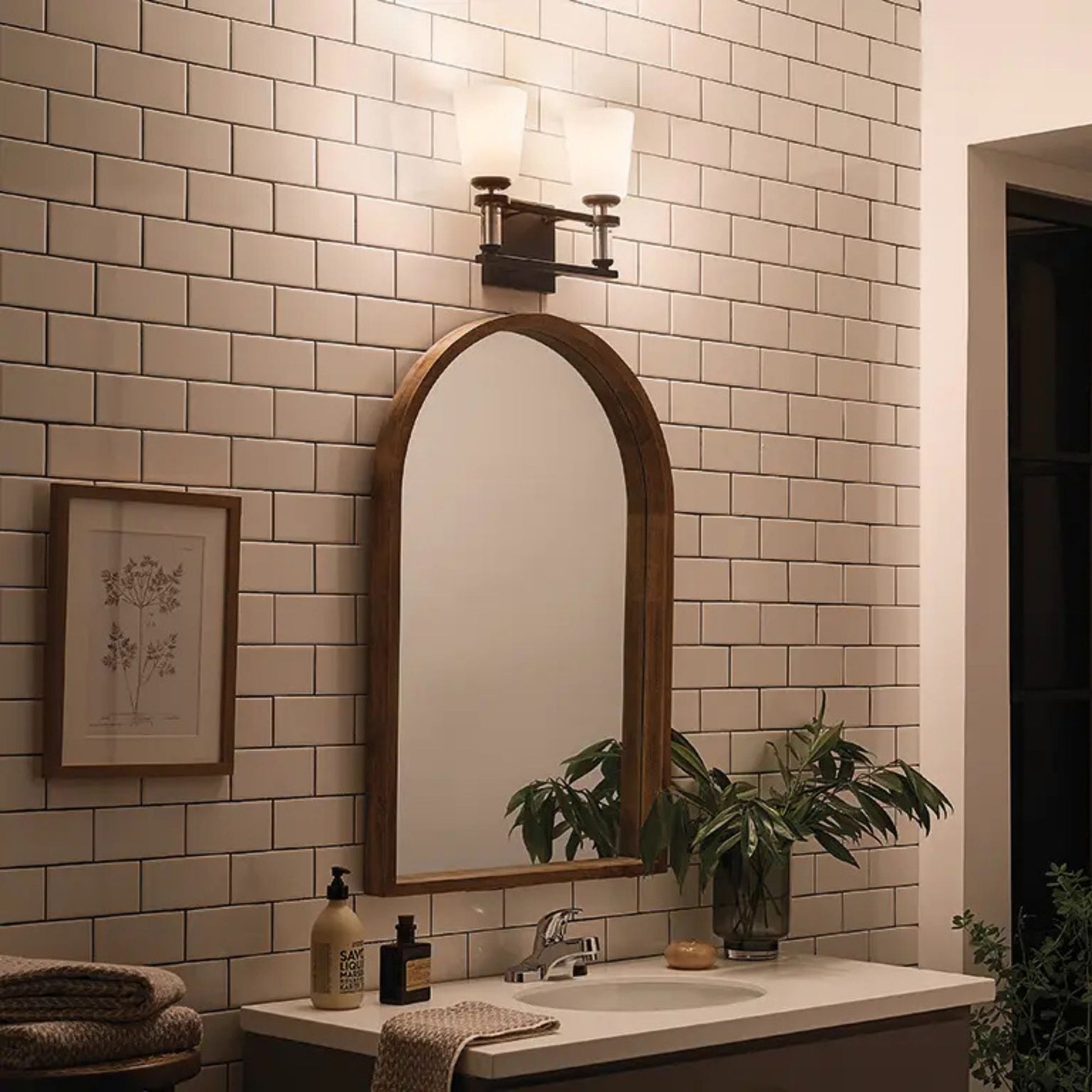 Kichler Lighting - Rosalind 14" 2-Light Bath Vanity Light, Black Finish | Bees Lighting