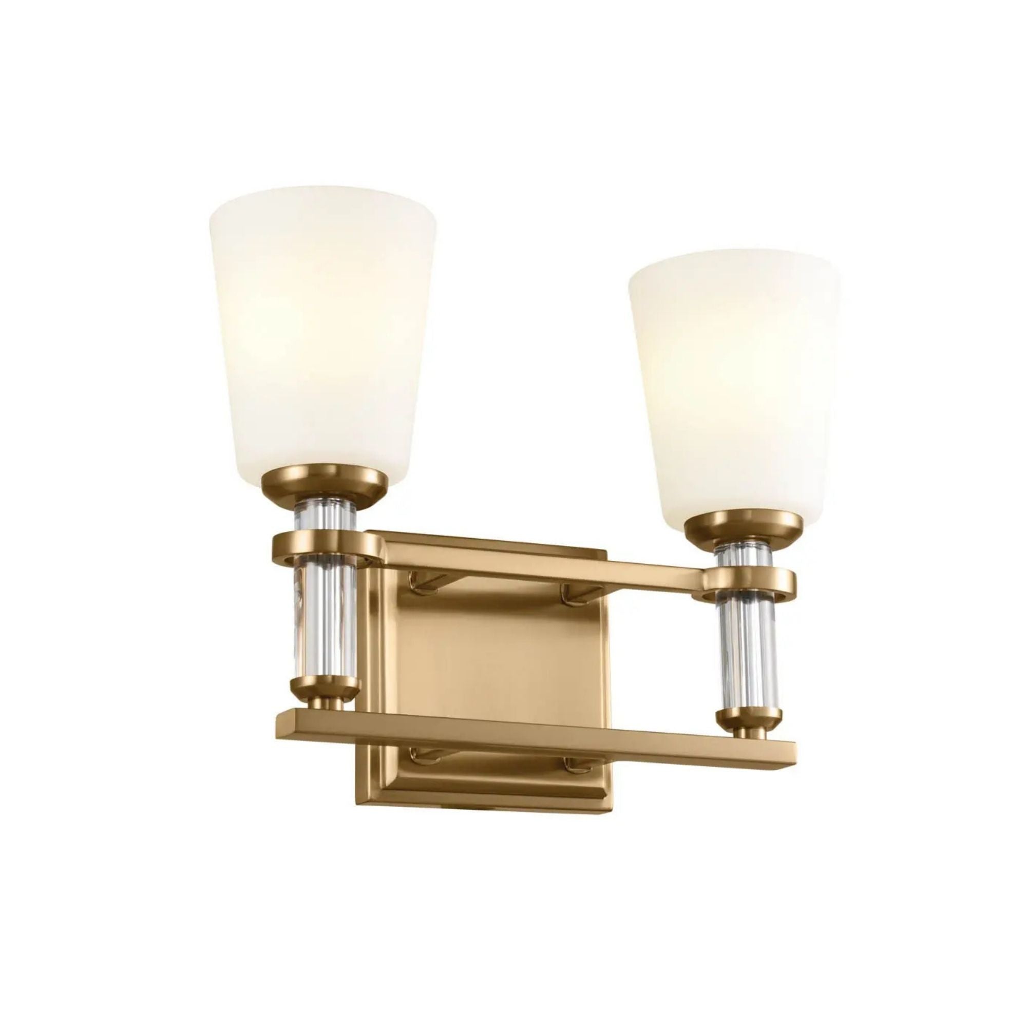 Rosalind 14" 2-Light Bath Vanity Light, Brushed Natural Brass Finish