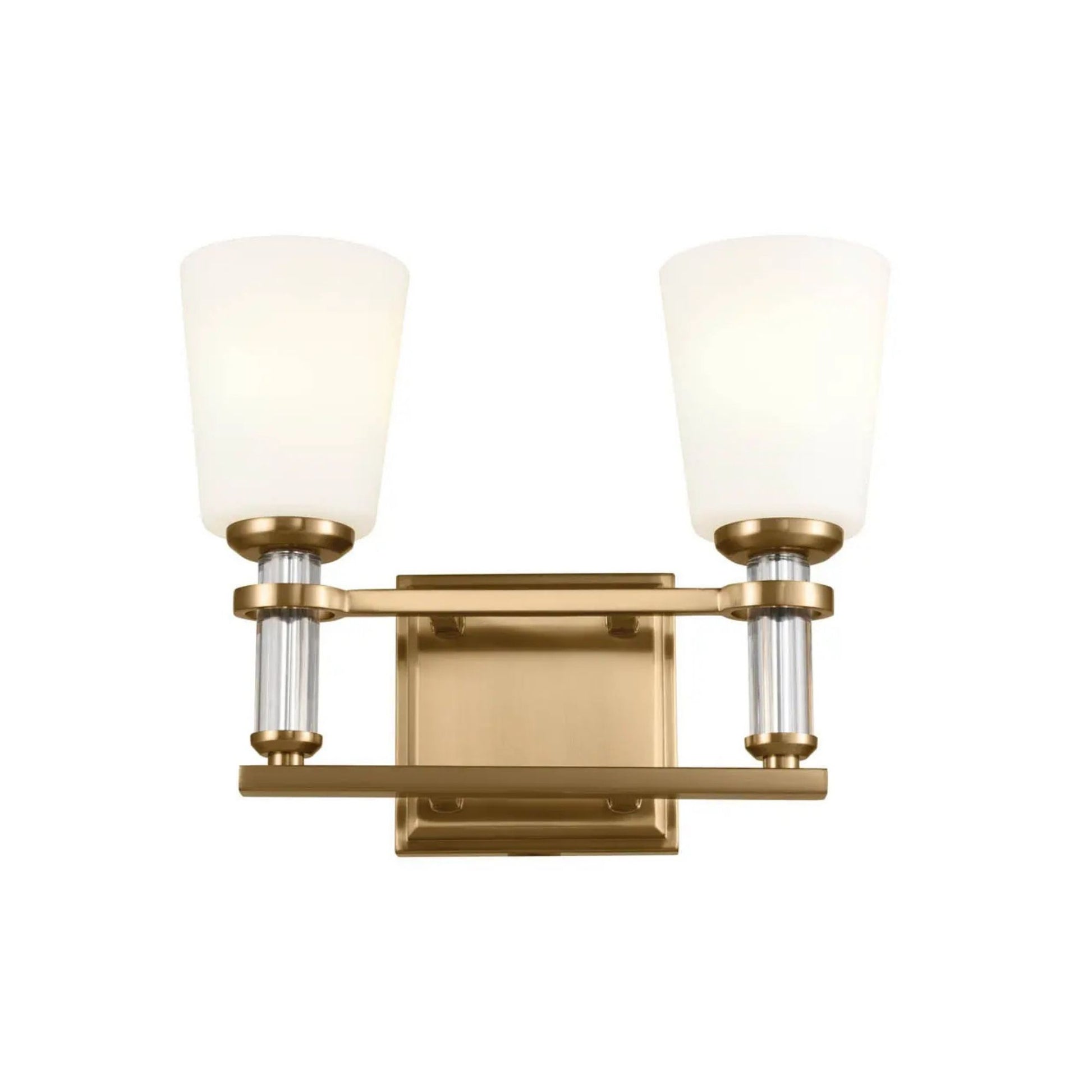 Kichler Lighting - Rosalind 14" 2-Light Bath Vanity Light, Brushed Natural Brass Finish | Bees Lighting