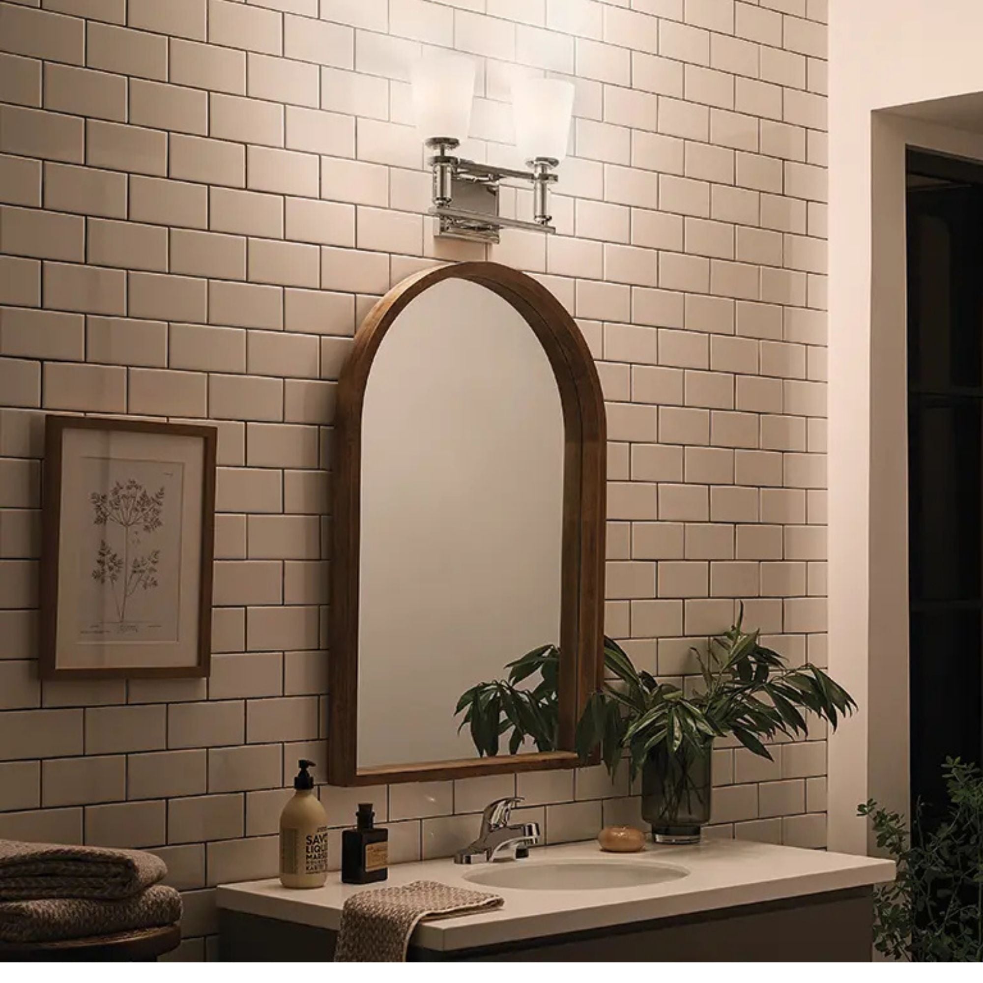 Kichler Lighting - Rosalind 14" 2-Light Bath Vanity Light, Polished Nickel Finish | Bees Lighting