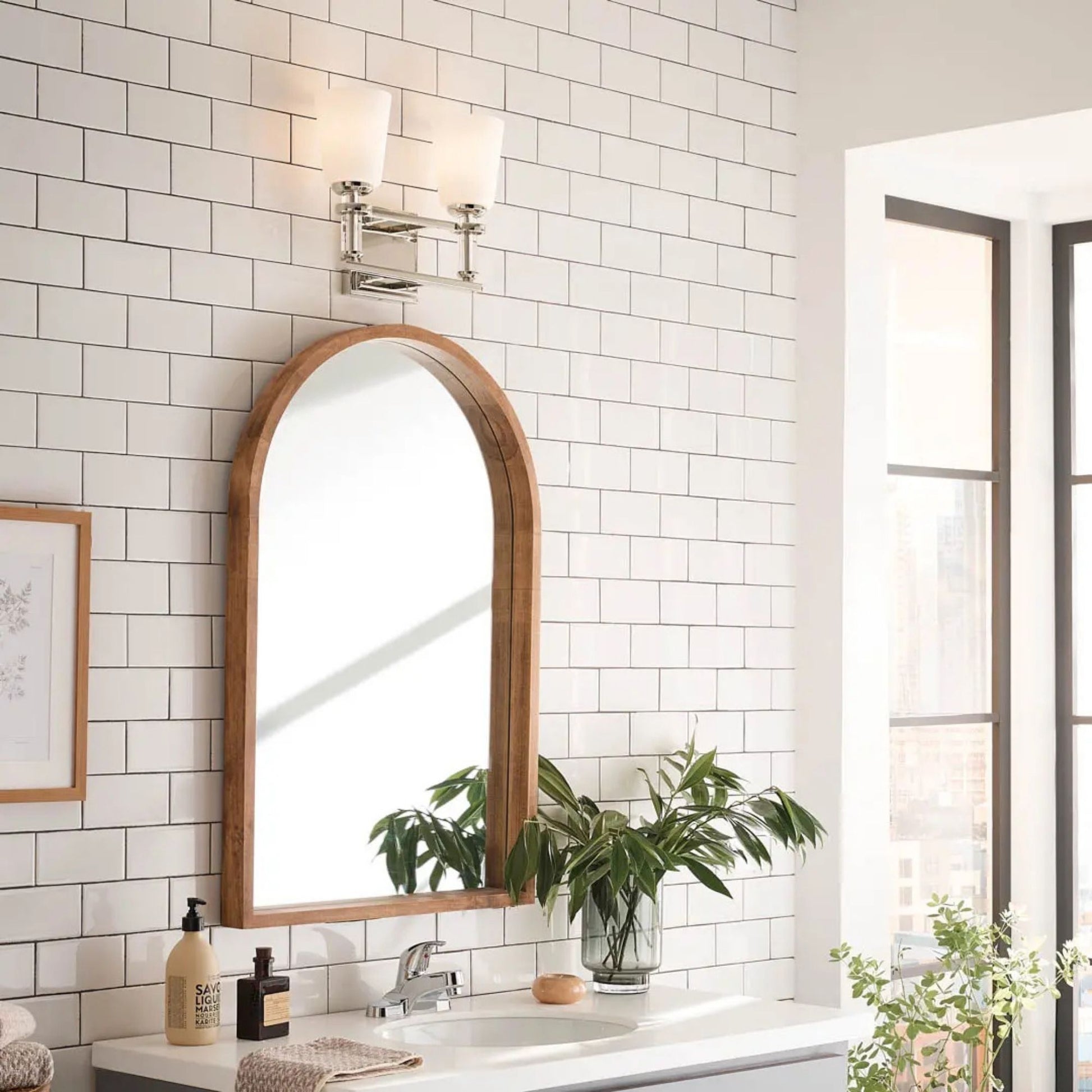 Kichler Lighting - Rosalind 14" 2-Light Bath Vanity Light, Polished Nickel Finish | Bees Lighting