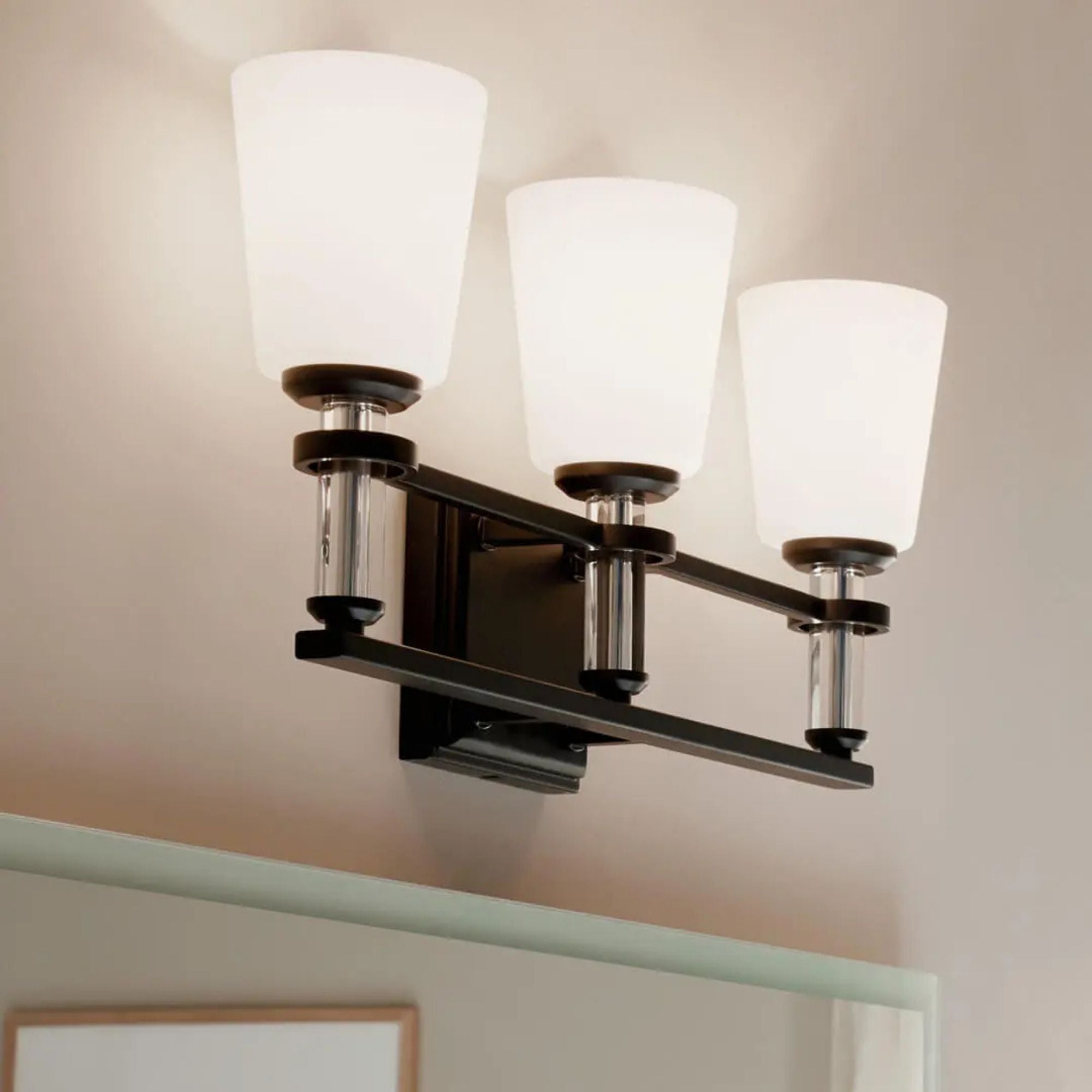 Kichler Lighting - Rosalind 24" 3-Light Bath Vanity Light, Black Finish | Bees Lighting